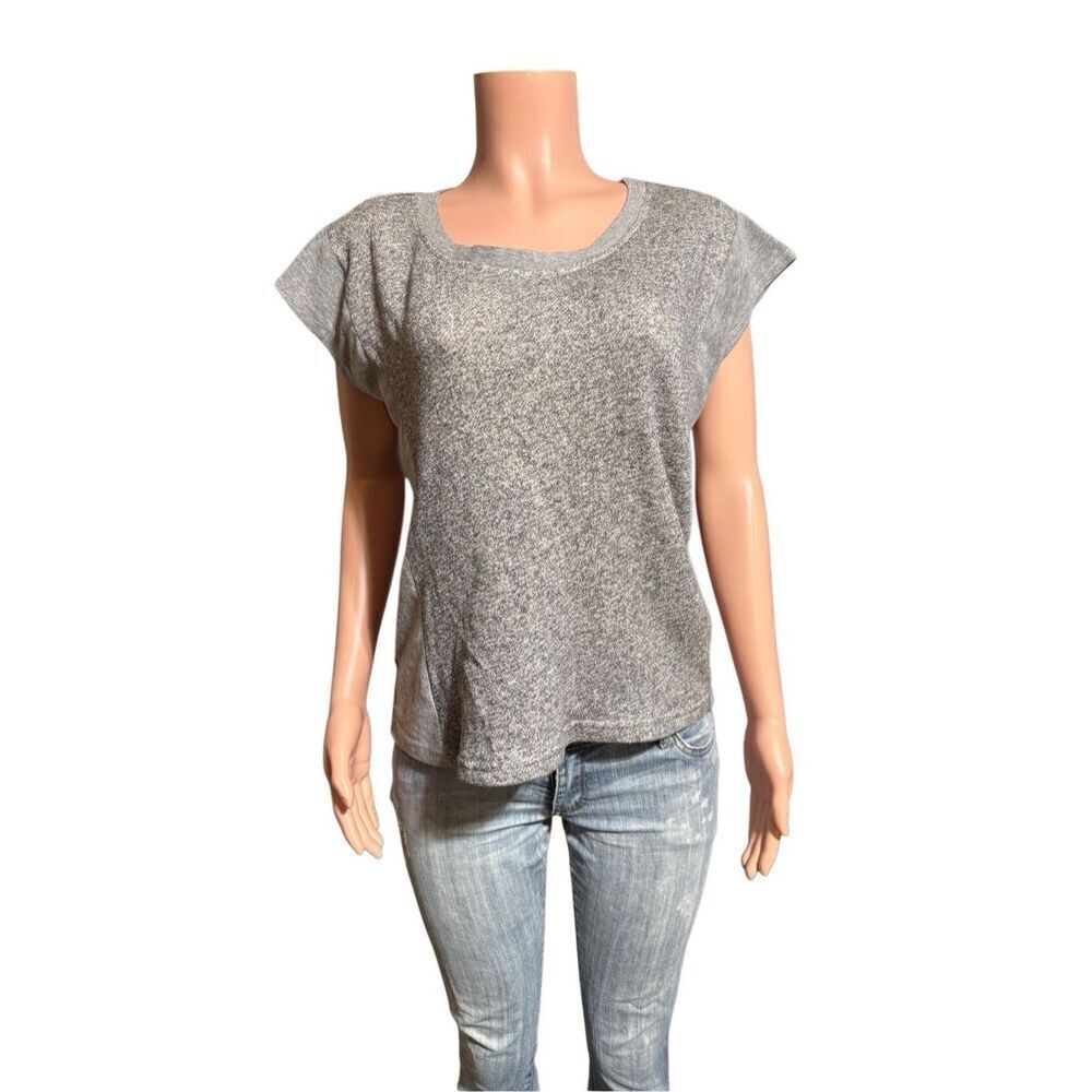 Grey crew neck short sleeve heather basic tee M